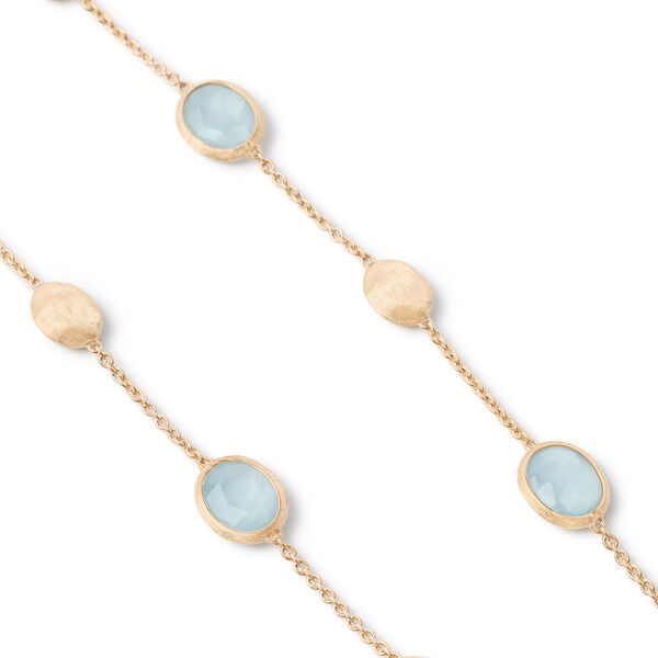 Siviglia Yellow Gold and Aquamarine Necklace